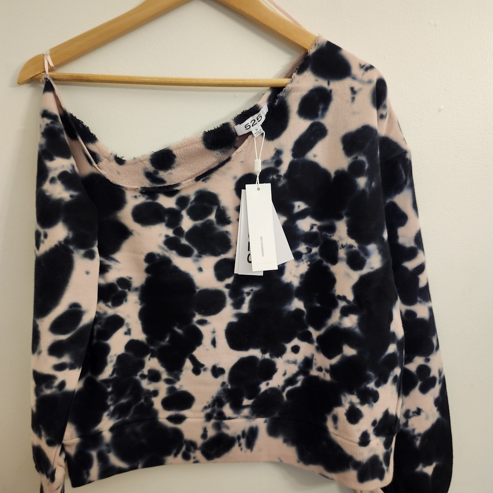 525 America Black and Pink Size M Tie-Dye Top
